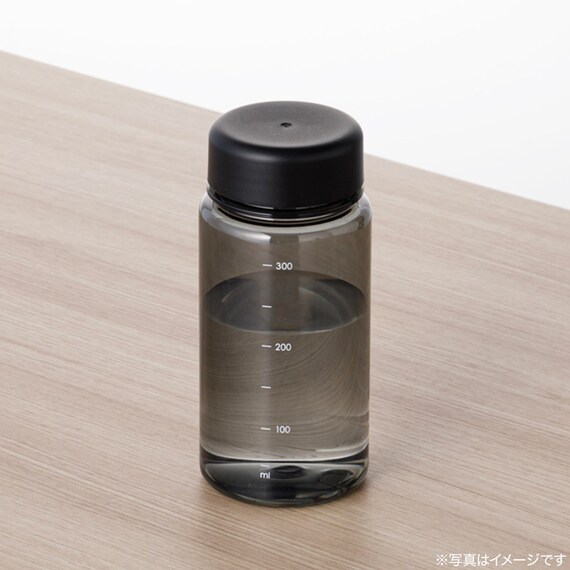 目盛り付き 常温 ウォーターボトル 350ml (ブラック) 軽量 クリアボトル 水筒 3枚目画像