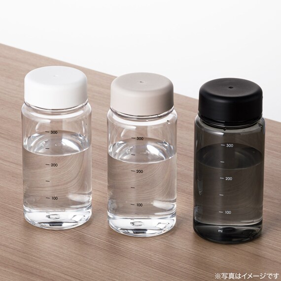 目盛り付き 常温 ウォーターボトル 350ml (ブラック) 軽量 クリアボトル 水筒 10枚目画像