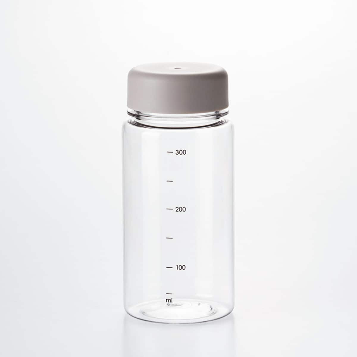 目盛り付き 常温 ウォーターボトル 350ml (モカ) 軽量 クリアボトル