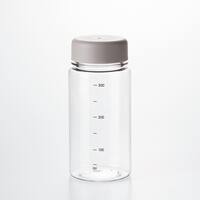 目盛り付き 常温 ウォーターボトル 350ml (モカ) 軽量 クリアボトル 水筒