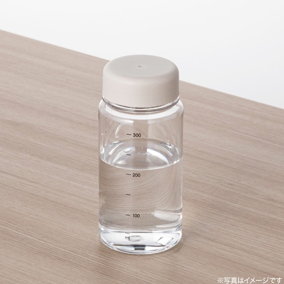 目盛り付き 常温 ウォーターボトル 350ml (モカ) 軽量 クリアボトル 水筒 3枚目画像