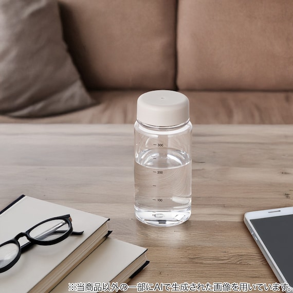 目盛り付き 常温 ウォーターボトル 350ml (モカ) 軽量 クリアボトル 水筒 4枚目画像