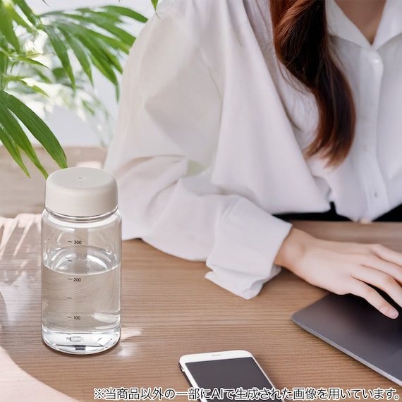 目盛り付き 常温 ウォーターボトル 350ml (モカ) 軽量 クリアボトル 水筒 5枚目画像