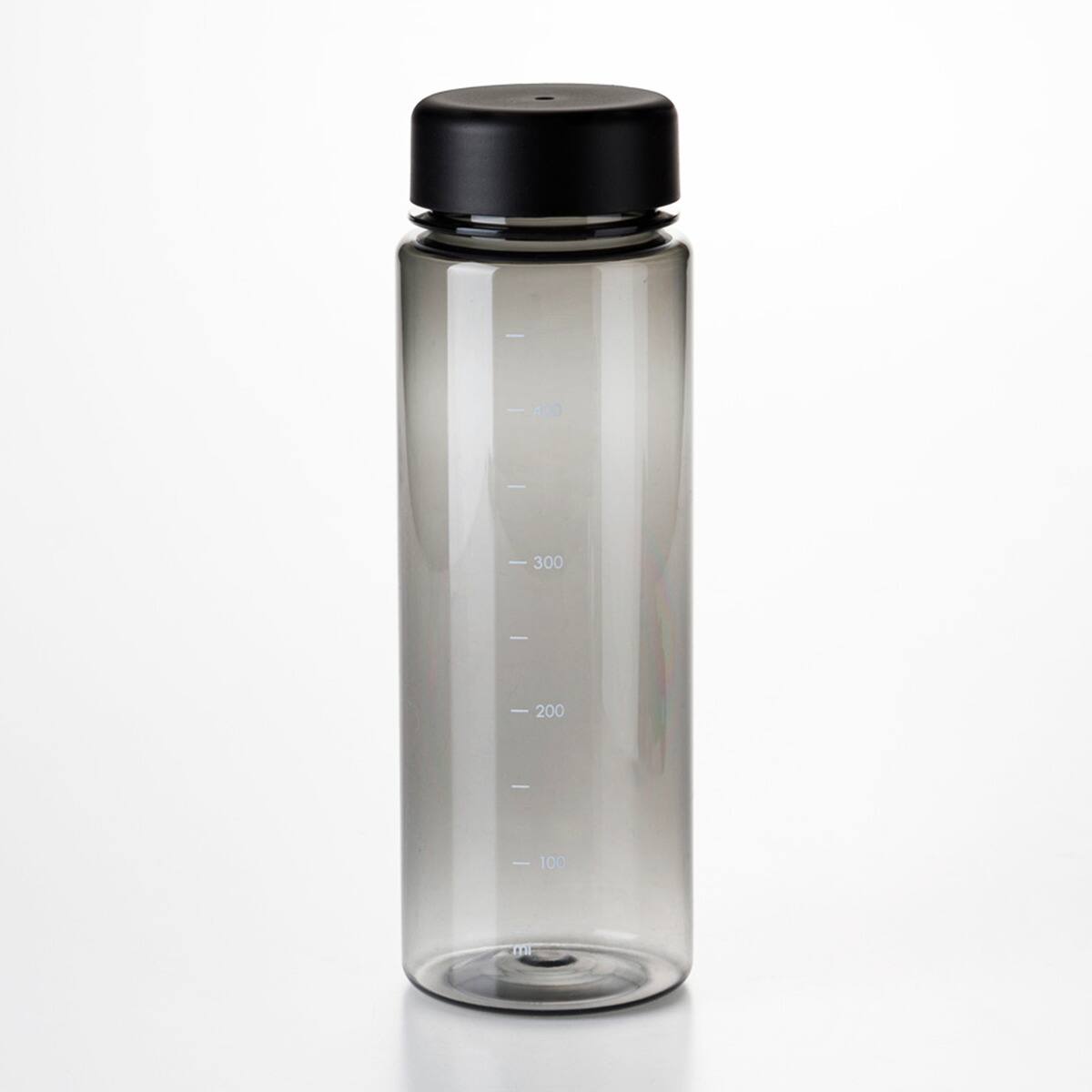 目盛り付き 常温 ウォーターボトル 500ml (ブラック) 軽量 クリア