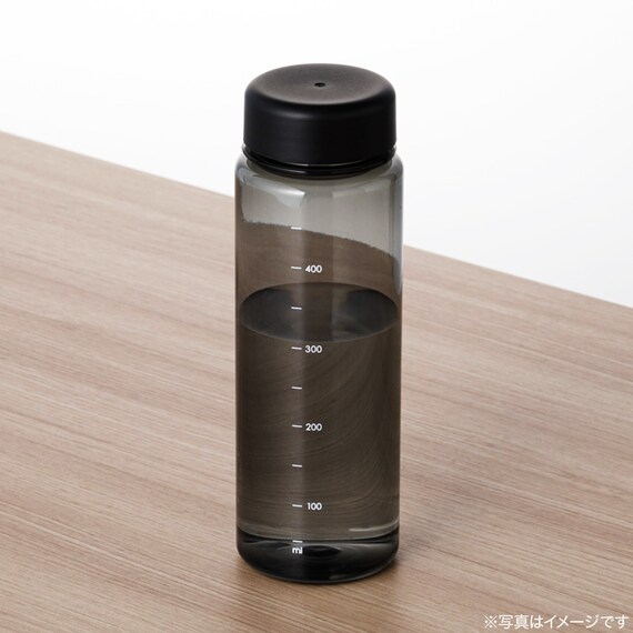 目盛り付き 常温 ウォーターボトル 500ml (ブラック) 軽量 クリアボトル 水筒 3枚目画像