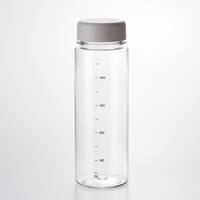 目盛り付き 常温 ウォーターボトル 500ml (モカ) 軽量 クリアボトル 水筒