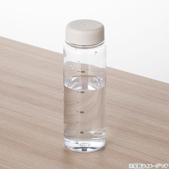目盛り付き 常温 ウォーターボトル 500ml (モカ) 軽量 クリアボトル 水筒 3枚目画像