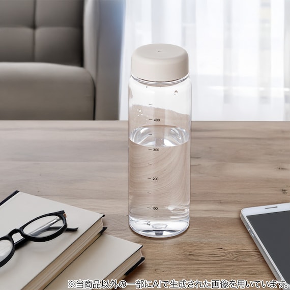目盛り付き 常温 ウォーターボトル 500ml (モカ) 軽量 クリアボトル 水筒 4枚目画像