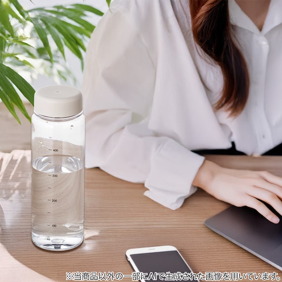 目盛り付き 常温 ウォーターボトル 500ml (モカ) 軽量 クリアボトル 水筒 5枚目画像