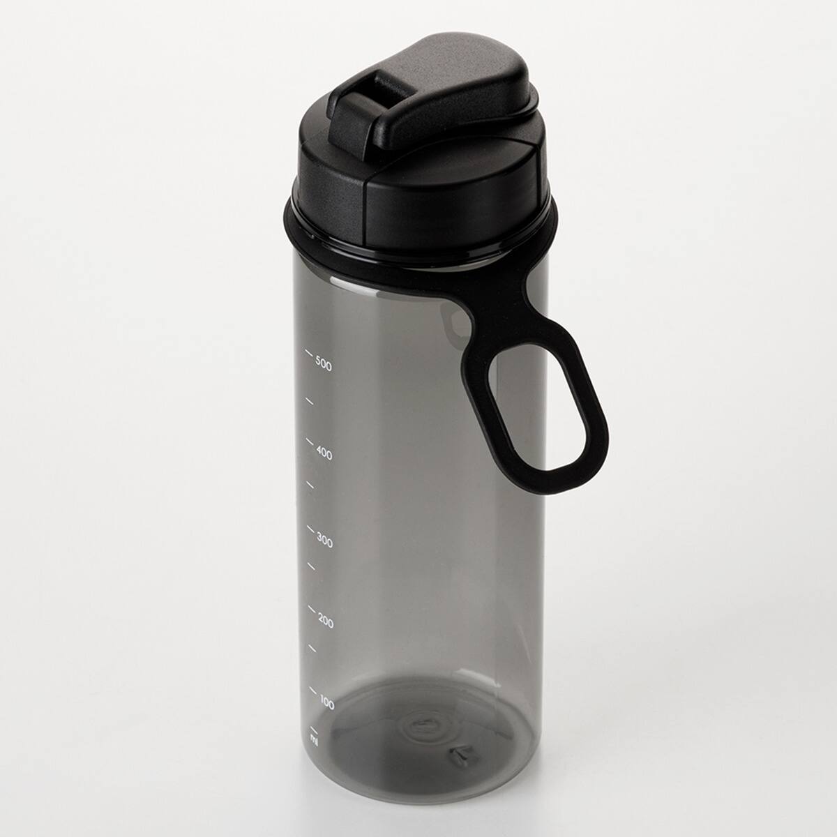 目盛り付き 常温 ウォーターボトル ハンドル付き 600ml (ブラック