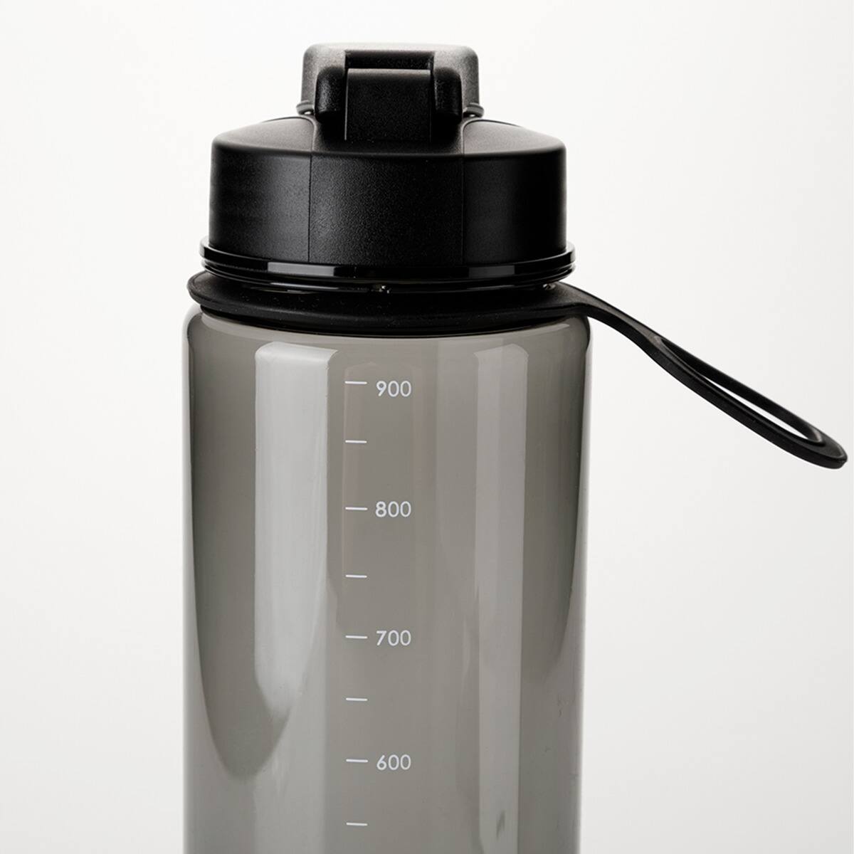 目盛り付き 常温 ウォーターボトル ハンドル付き 950ml (ブラック