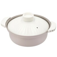 IH持ちやすい軽量土鍋風卓上鍋(18cm ローズ KY073)