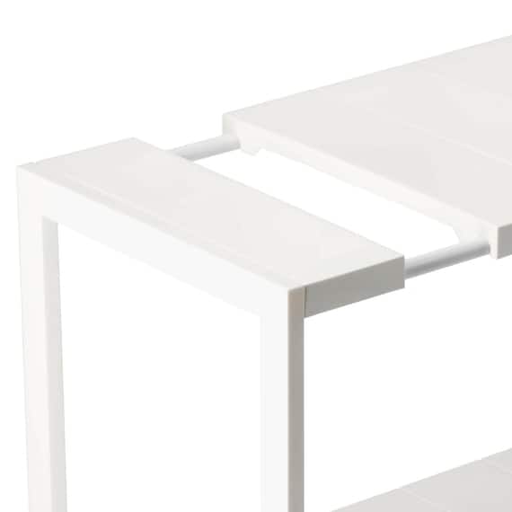 【シンク・洗面下収納8点セット】2段伸縮ラック+整理ボックス 奥行き30cm WH 16枚目画像