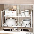 【シンク下収納5点セット】2段伸縮ラック+収納ボックス 奥行き30cm CL 5枚目画像