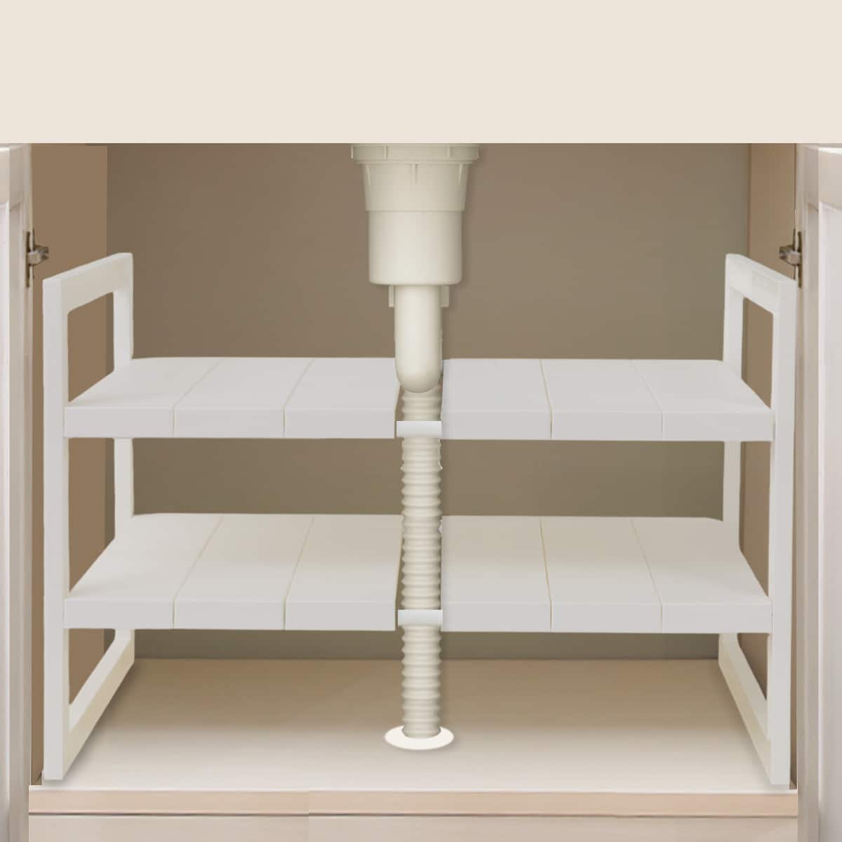 伸縮ラック ニトリ（NITORI） シンク下収納 2段 伸縮ラック(幅46〜74cm/奥行40cm