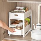 シンク下 スライドラック2段 (奥行40cm ホワイト) 4枚目画像