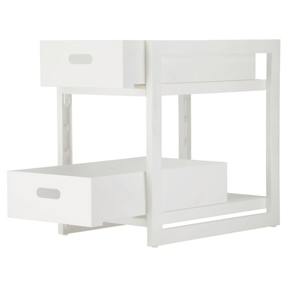 シンク下 スライドラック2段 (奥行40cm ホワイト) 8枚目画像