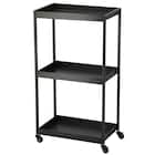棚がフラットにもなる2wayスチールワゴン(3段 UMー25 ブラック) 1枚目画像