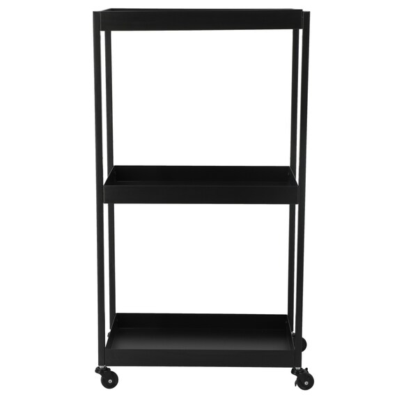 棚がフラットにもなる2wayスチールワゴン(3段 UMー25 ブラック) 8枚目画像