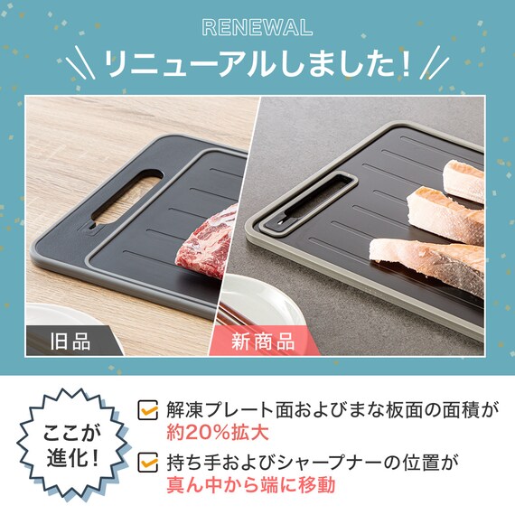 解凍プレート シャープナー おろし付き 1枚4役 まな板 M(KY083) 6枚目画像