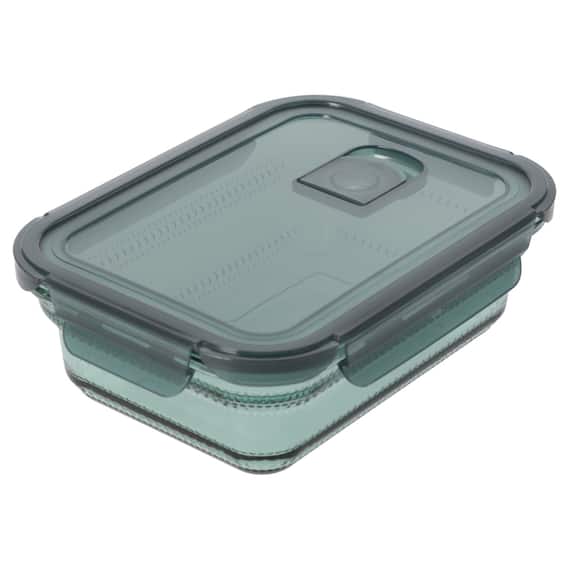 食卓にそのまま出せる耐熱ガラス保存容器 長方形(950ml GR) 1枚目画像