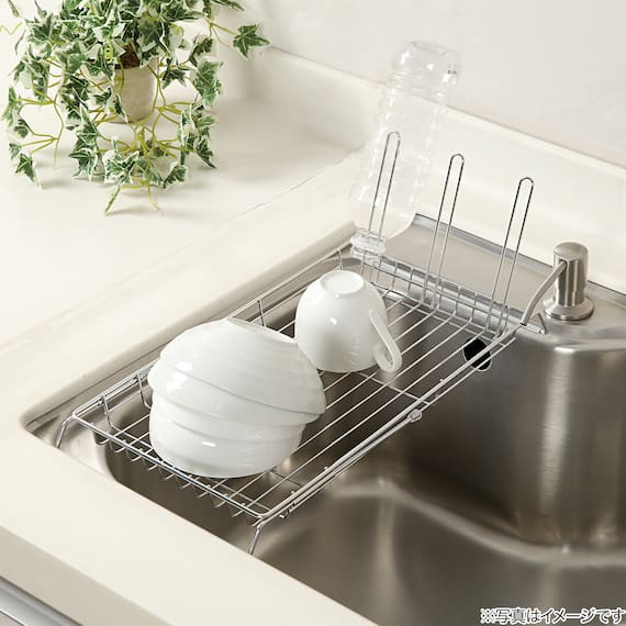 スライド水切りラック ボトルスタンド付き 3枚目画像