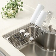スライド水切りラック ボトルスタンド付き