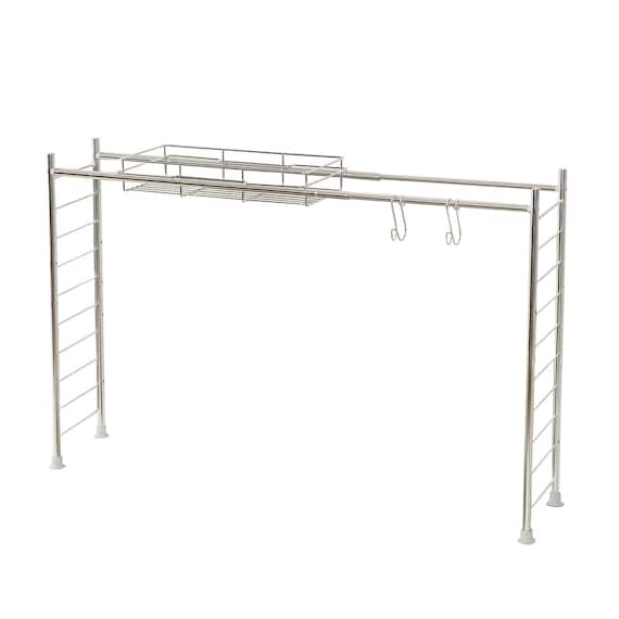 【SUS水切り】伸縮シンク上ラック5点セット(Sフック付き ) 6枚目画像