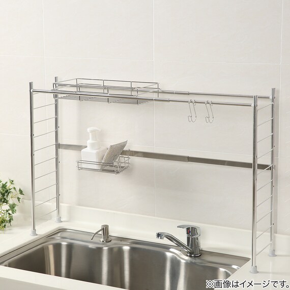 シンク上ラック用 伸縮角バー(SUS) 2枚目画像