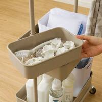 スチールワゴントロリ用回転バスケット (モカ)