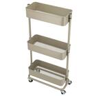 高さ調節ができるスチールワゴン スリム(ブラウン) 1枚目画像