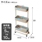 高さ調節ができるスチールワゴン スリム(ブラウン) 12枚目画像