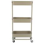 高さ調節ができるスチールワゴン スリム(ブラウン) 14枚目画像