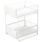 シンク下スライドラック2段 幅30cm(STｰW30ホワイト) 1枚目画像