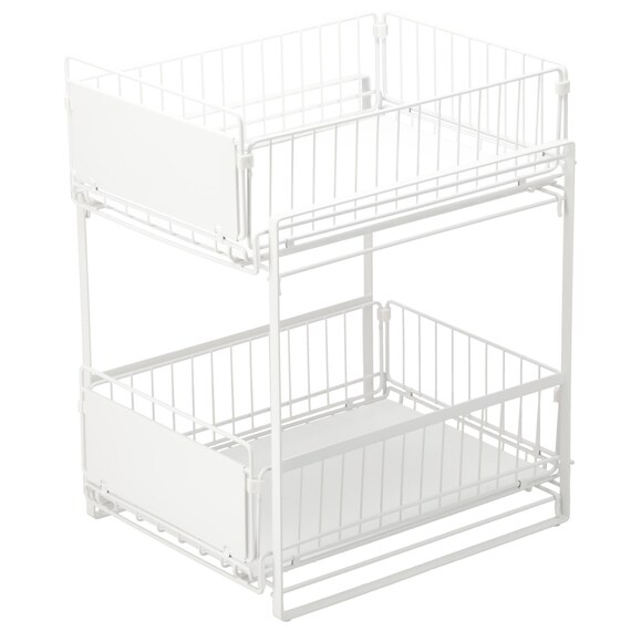 シンク下スライドラック2段 幅30cm(STｰW30ホワイト) 1枚目画像