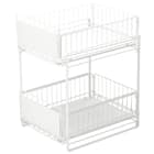 シンク下スライドラック2段 幅30cm(STーW30ホワイト) 1枚目画像