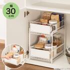 シンク下スライドラック2段 幅30cm(STｰW30ホワイト) 4枚目画像