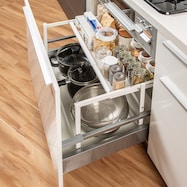 シンク下引き出し用スライドラック 幅46-74cm (ホワイト)