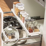 シンク下引き出し用伸縮ラック 引っ掛け・置き (2WAY ホワイト)