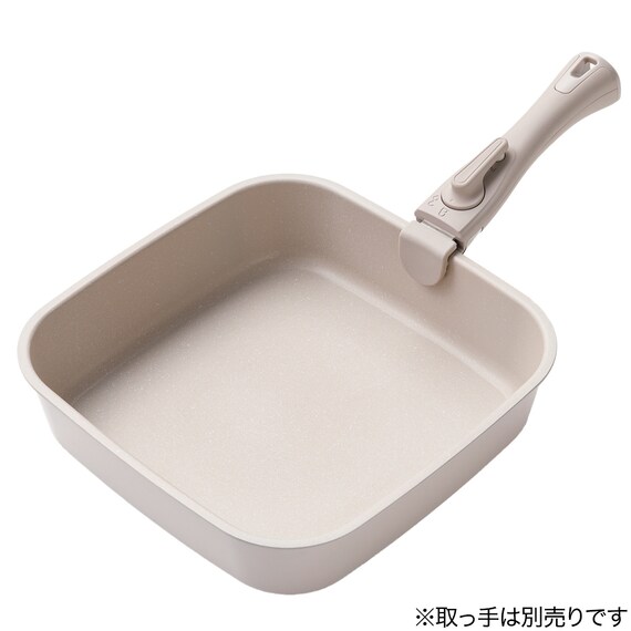 TORERUシリーズ専用 IH・ガス火 角型フライパン(24cm モカ FS004) 3枚目画像