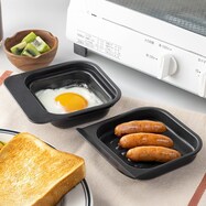 フッ素コートでこびりつきにくい オーブントースター 2段焼きプレートセット