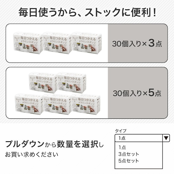 毎日とりかえ メラミンスポンジ 30個入 2枚目画像
