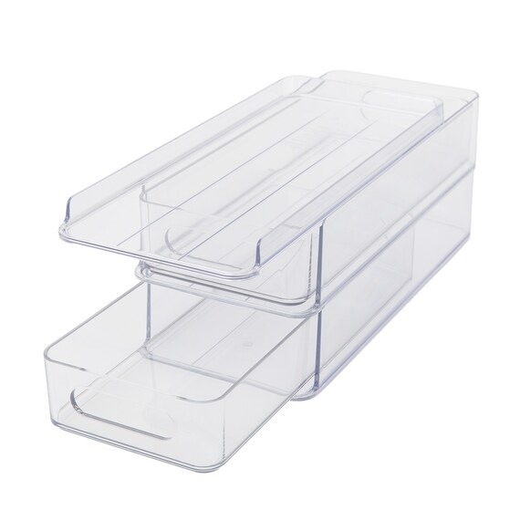 【セット】トレー用フタ付き冷蔵庫引出しセット　幅13cm　2段 1枚目画像