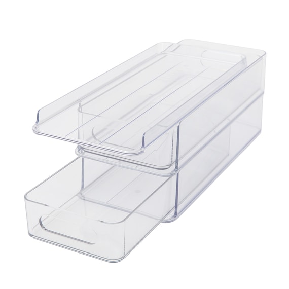 【セット】トレー用フタ付き冷蔵庫引出しセット 幅13cm 2段 1枚目画像