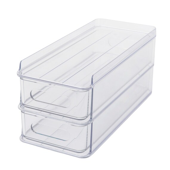 【セット】トレー用フタ付き冷蔵庫引出しセット　幅13cm　2段 9枚目画像