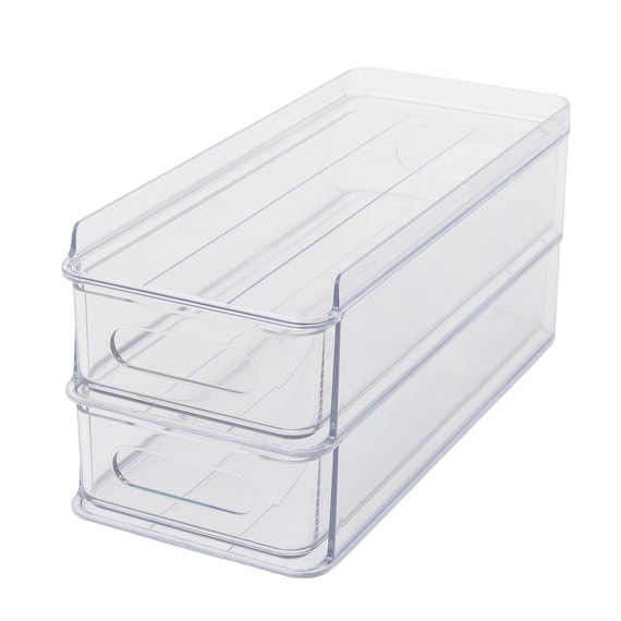 【セット】トレー用フタ付き冷蔵庫引出しセット 幅13cm 2段 9枚目画像