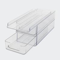 【セット】トレー用フタ付き冷蔵庫引出しセット 幅13cm 2段 (RS-W120)