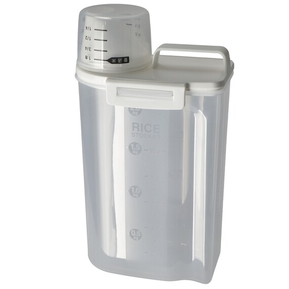 たてよこ置ける 冷蔵庫用 米びつ(2kg ホワイト) 9枚目画像