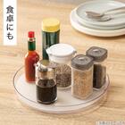 すべり止め付き 奥まで取れる 冷蔵庫回転トレー(クリア) 4枚目画像