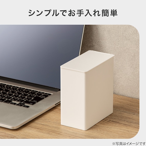 抗菌蓋つき ダストボックス(JC 1.1L ホワイト) 2枚目画像